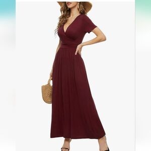 Burgundy maxi wrap dress